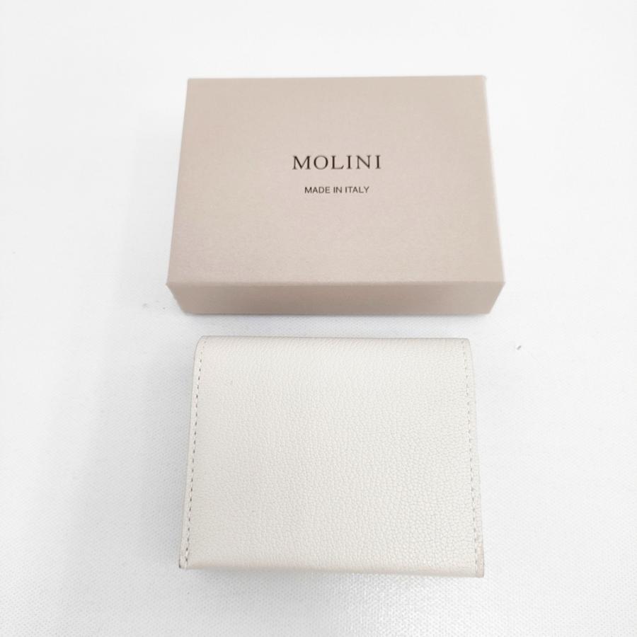 MOLINI ゴートレザー コンパクトウォレット Bifold Compact Wallet - Off white 定価38500円 二つ折り財布 ホワイト レディース モリニ【中古】5-1120G◎ MOLINI ゴートレザー コンパクトウォレット Bifold Compact Wallet