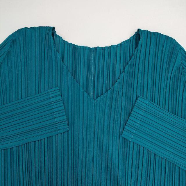 PLEATS PLEASE ISSEY MIYAKE プリーツ Vネックワンピース サイズ3