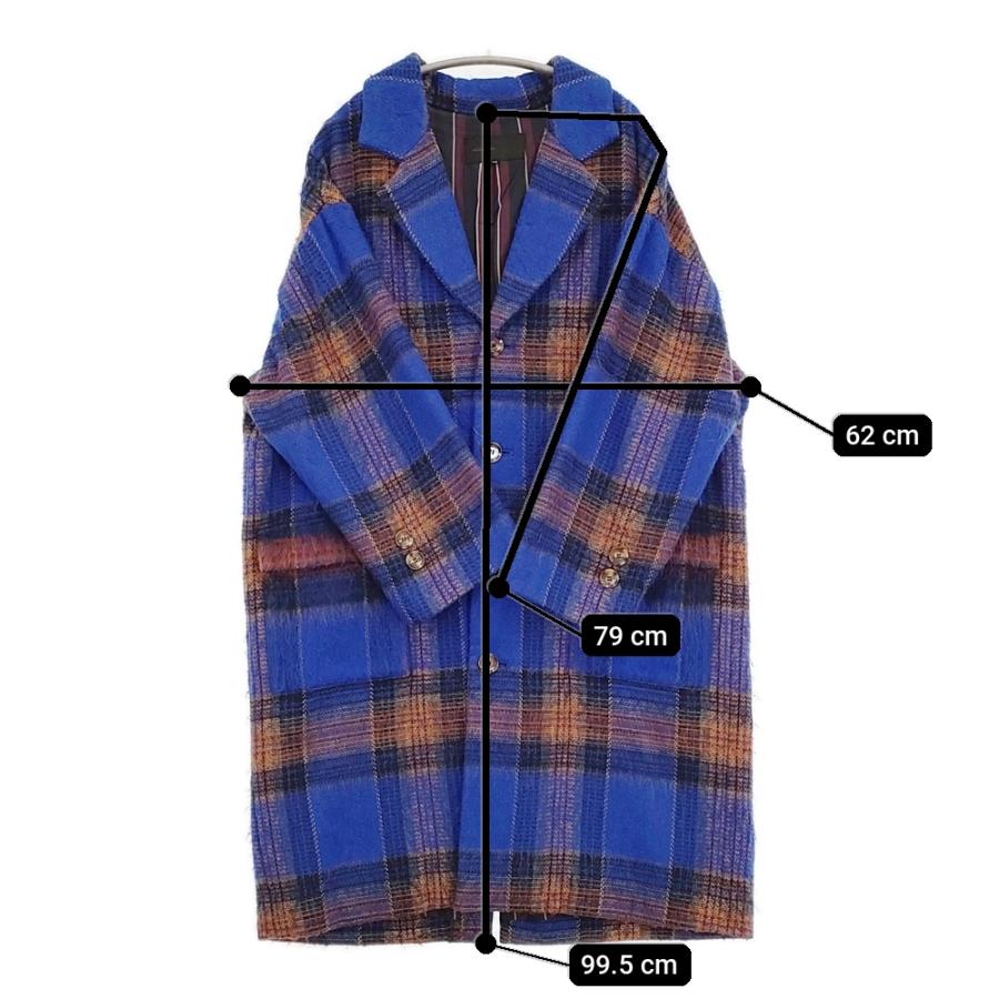 AKIRA NAKA ウール混 チェック サイズ38 AW14-20 チェスターコート