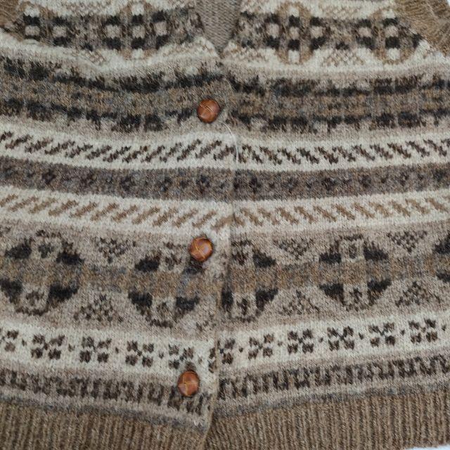 Jamieson's フェアアイル ウール ノースリーブニット ベスト ブラウン