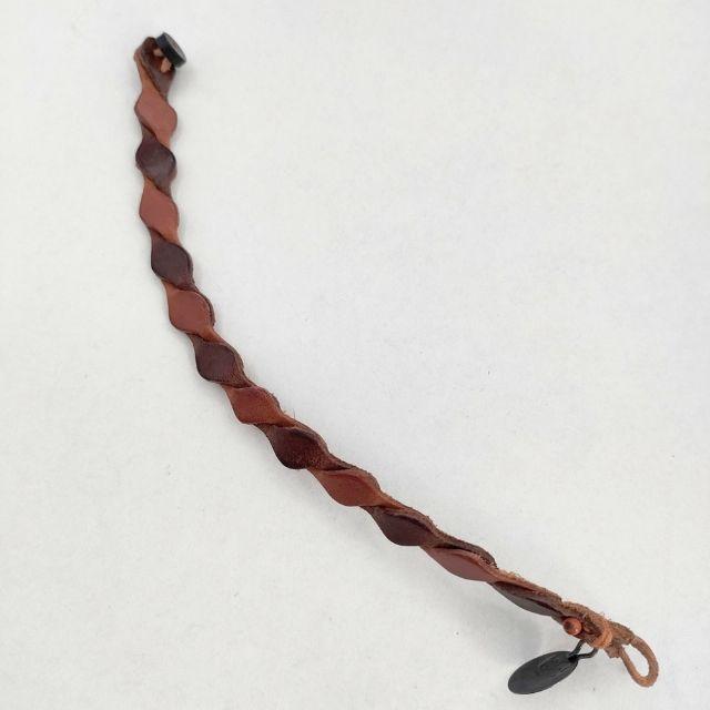 HENRY CUIR 革 レザー ビーズ ブレスレット ブラウン アンリークイール