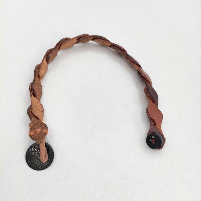 【美品】 HENRY CUIR レザー&ビーズ ブレスレット HENRY CUIR 革 レザー ビーズ ブレスレット ブラウン アンリークイール