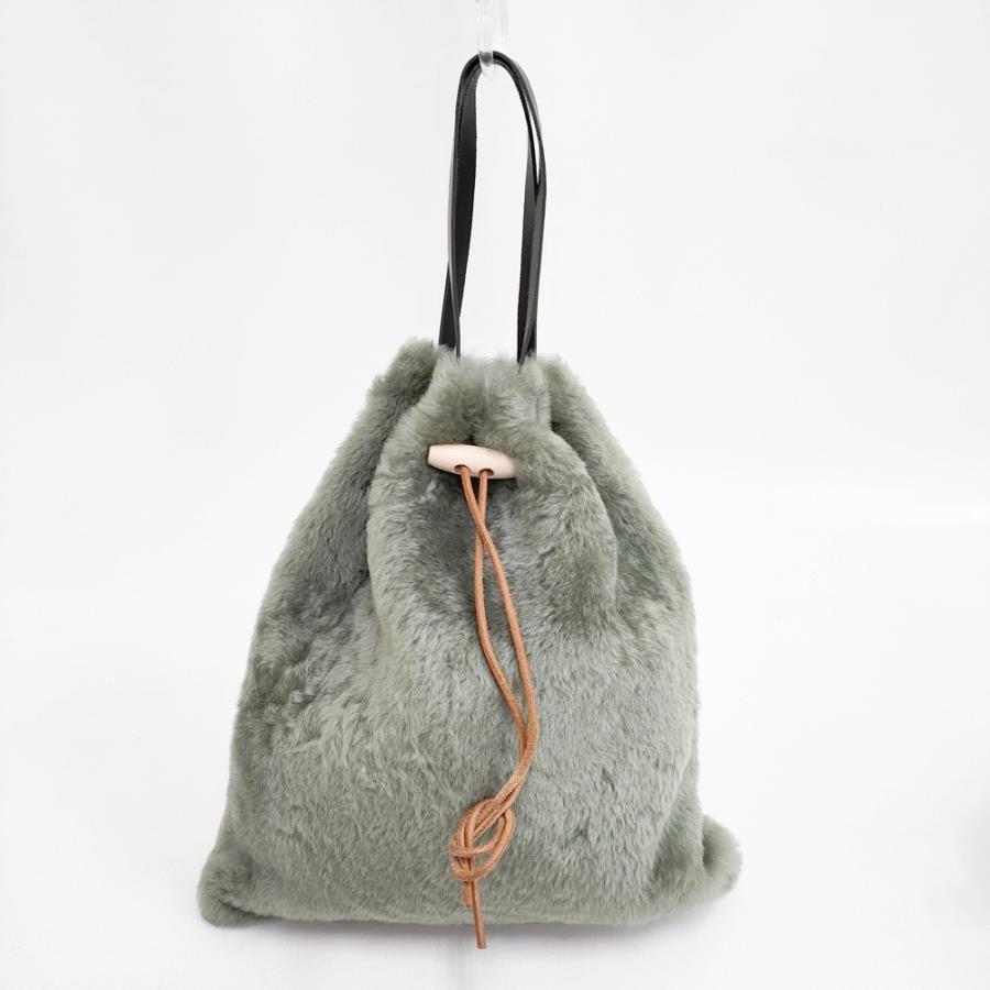 OWEN BARRY 英国製 羊革 ムートン 毛皮 牛革 巾着 トートバッグ