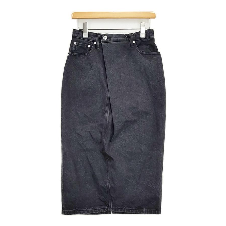 HYKE（ハイク） HYKE 70 USED WASH BLACK DENIM MIDI SKIRT サイズ1