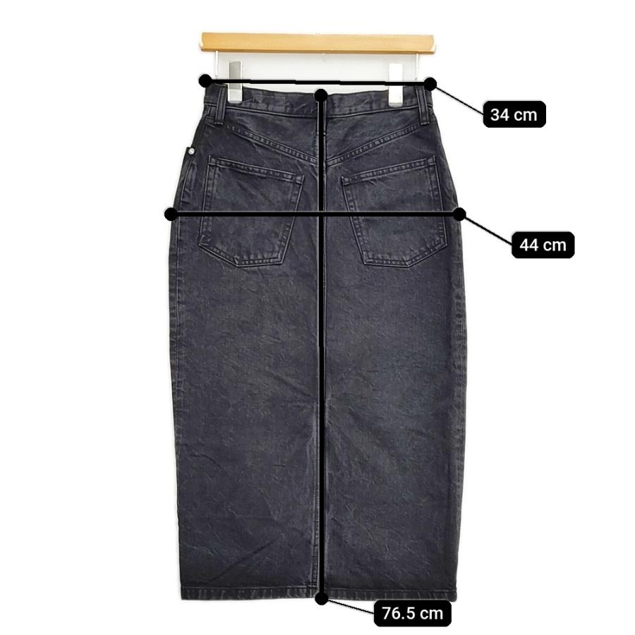 HYKE（ハイク） HYKE 70 USED WASH BLACK DENIM MIDI SKIRT サイズ1