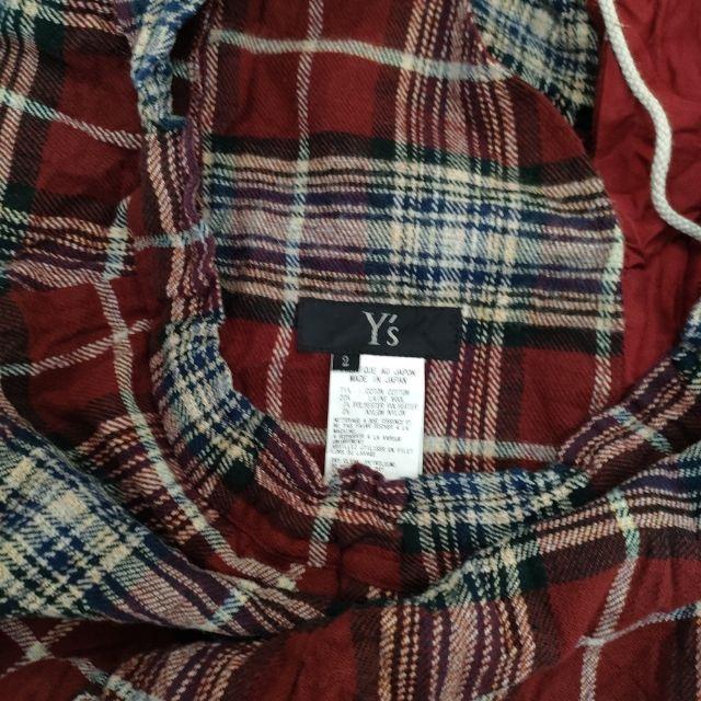 Y's（ワイズ） チェック ワイドパンツ YB-P14-026 ワッシャー加工