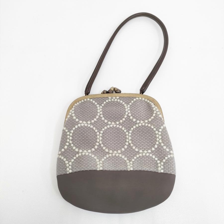 mina perhonen cuddle bag tambourine カドルバッグ レザー 牛革 ハンドバッグ グレー ブラウン ミナペルホネン 6-0114G 278831