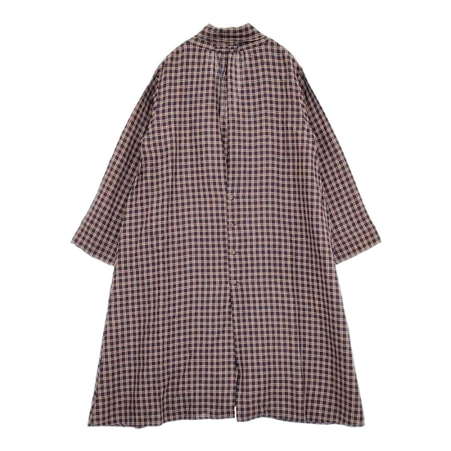 Vlas Blomme Elderberry Check ローブコート 定価55000円 13226081 