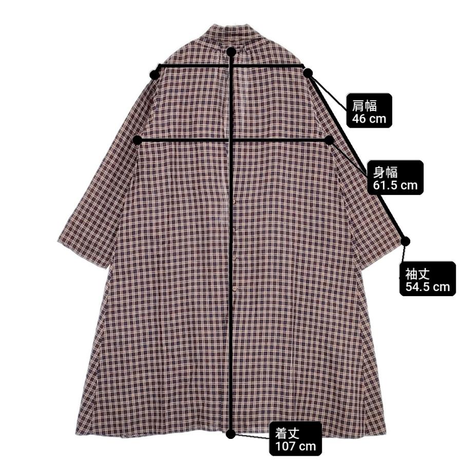 Vlas Blomme Elderberry Check ローブコート 定価55000円 13226081 
