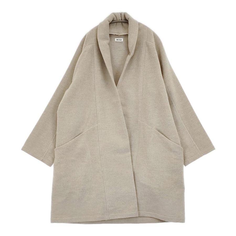 MITTAN ウールシルクキャメル半纏コート 白茶 サイズ2 定価58300円