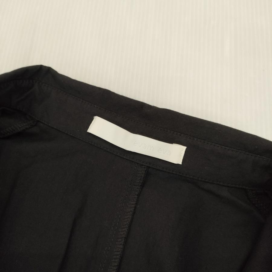 evam eva コットン E243T063 サイズ1 オールインワン ツナギ 24AW ブラック エヴァムエヴァ 6-0225M 279549