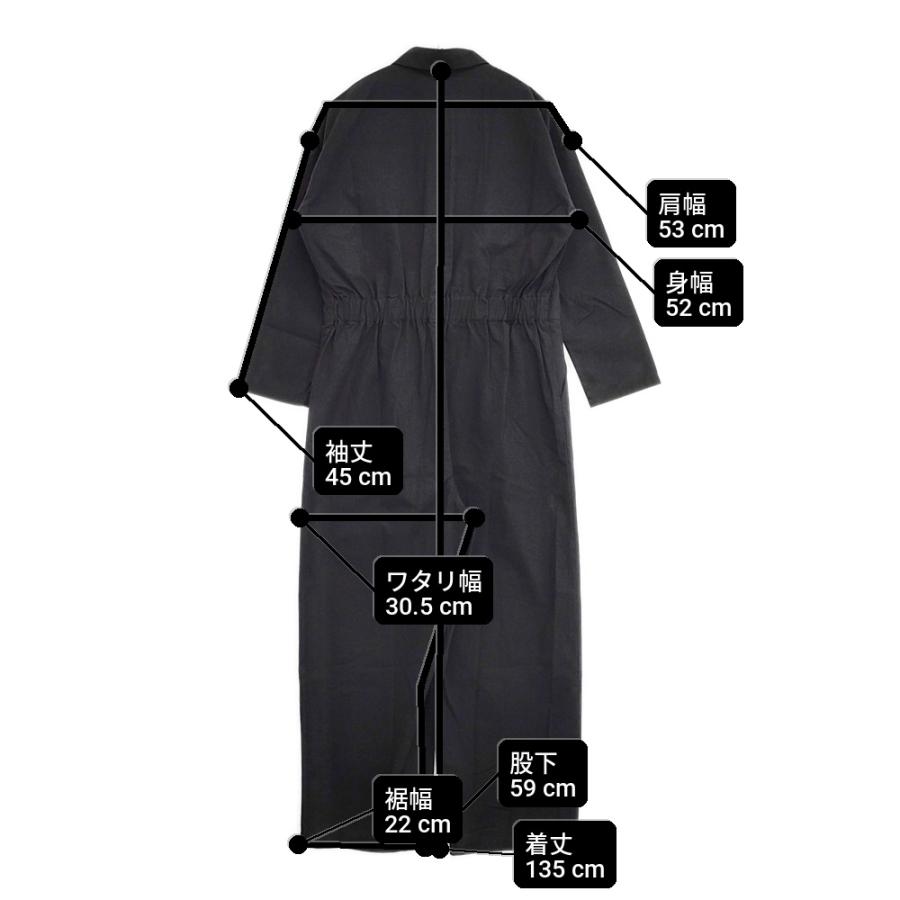 evam eva コットン E243T063 サイズ1 オールインワン ツナギ 24AW ブラック エヴァムエヴァ 6-0225M 279549