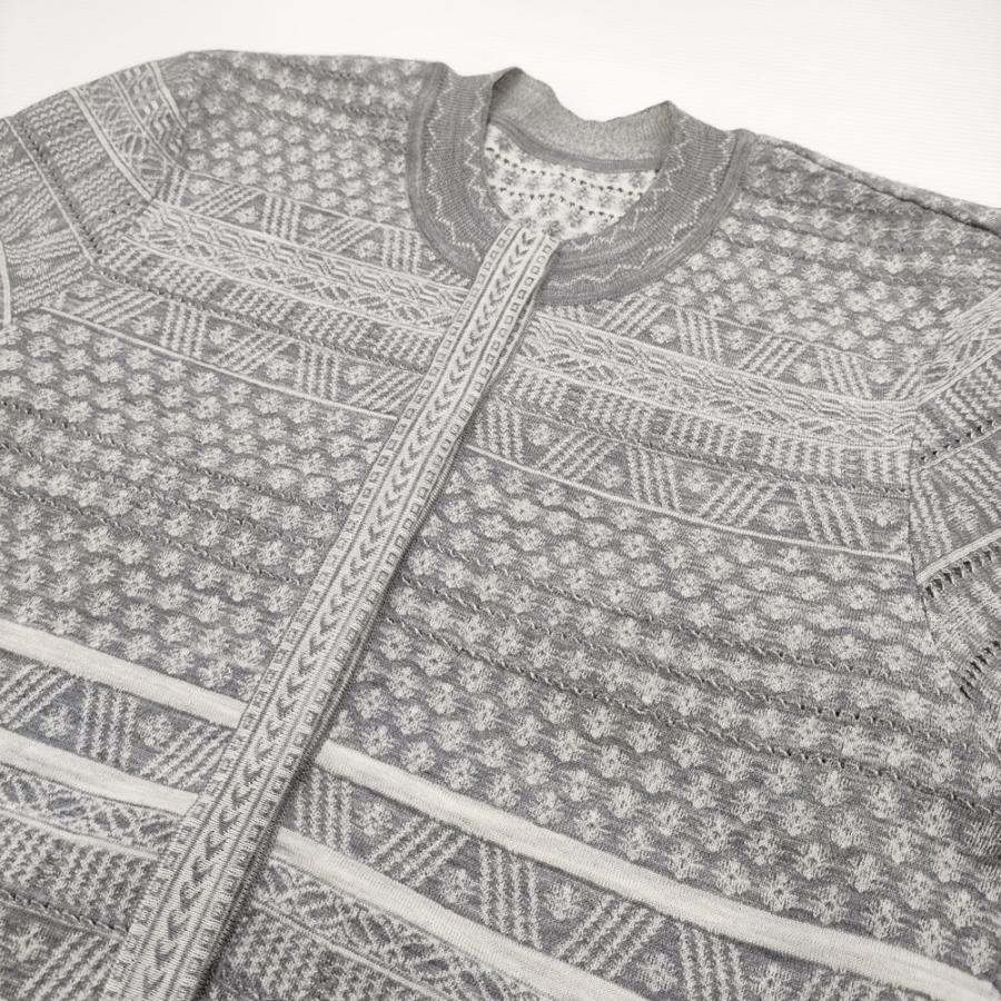 Mame Kurogouchi Mishima Karatsu Floral Pattern Knitted Cardigan