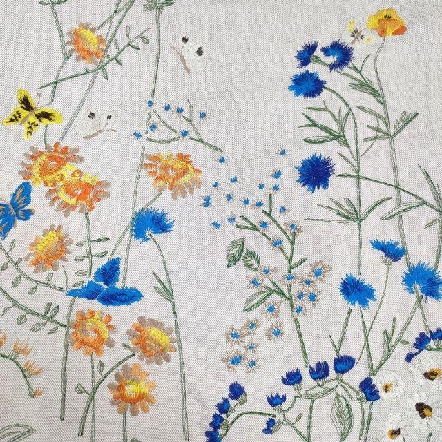 45R/45rpm 綿麻ざっくりデニムの刺繍ドレス 定価82500円 ワンピース ベージュ フォーティーファイブアールピーエム 6-0416M 280389_3