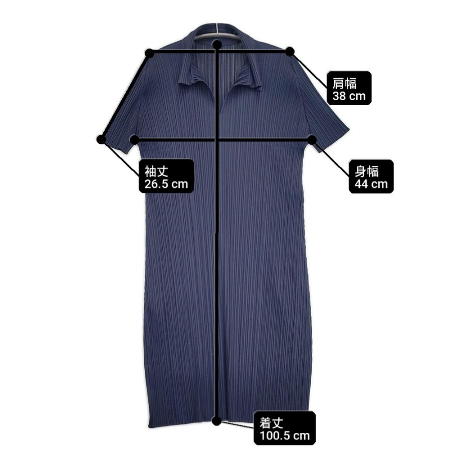 PLEATS PLEASE フリルワンピース サイズ3 PLEATS PLEASE ISSEY MIYAKE プリーツ 襟付きワンピース サイズ3