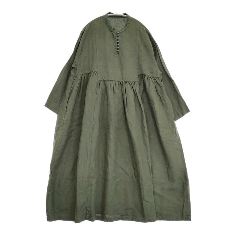 nest Robe（ネストローブ） リネンバンドカラーギャザーワンピース