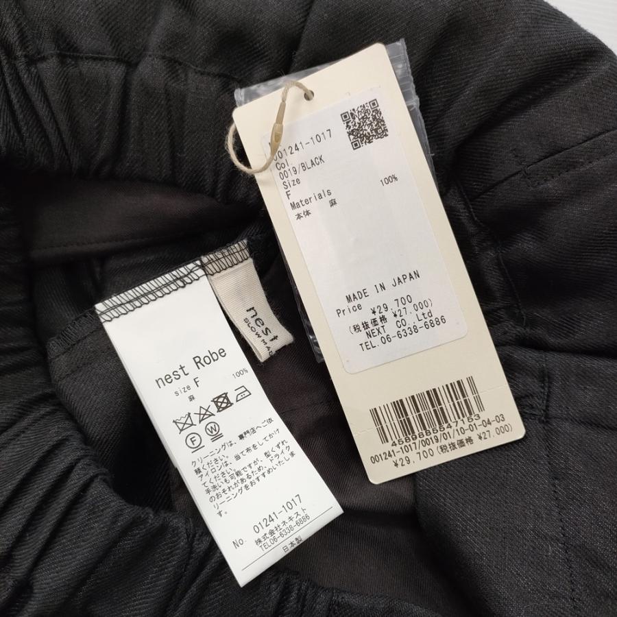 nest Robe 新品 サイドシームイージーフィットパンツ 定価29700円 01241-1017 リネン パンツ ブラック ネストローブ 6-0403M 281722_2