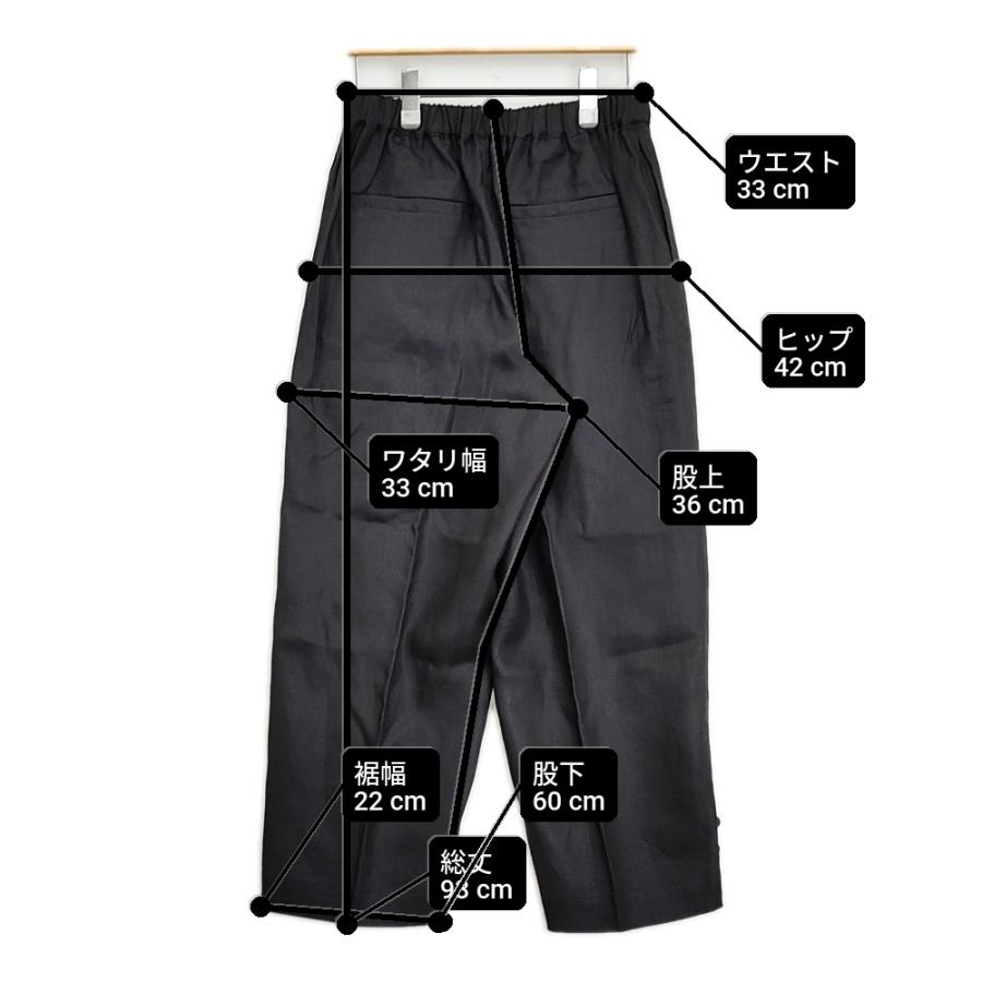 nest Robe 新品 サイドシームイージーフィットパンツ 定価29700円 01241-1017 リネン パンツ ブラック ネストローブ 6-0403M 281722_5