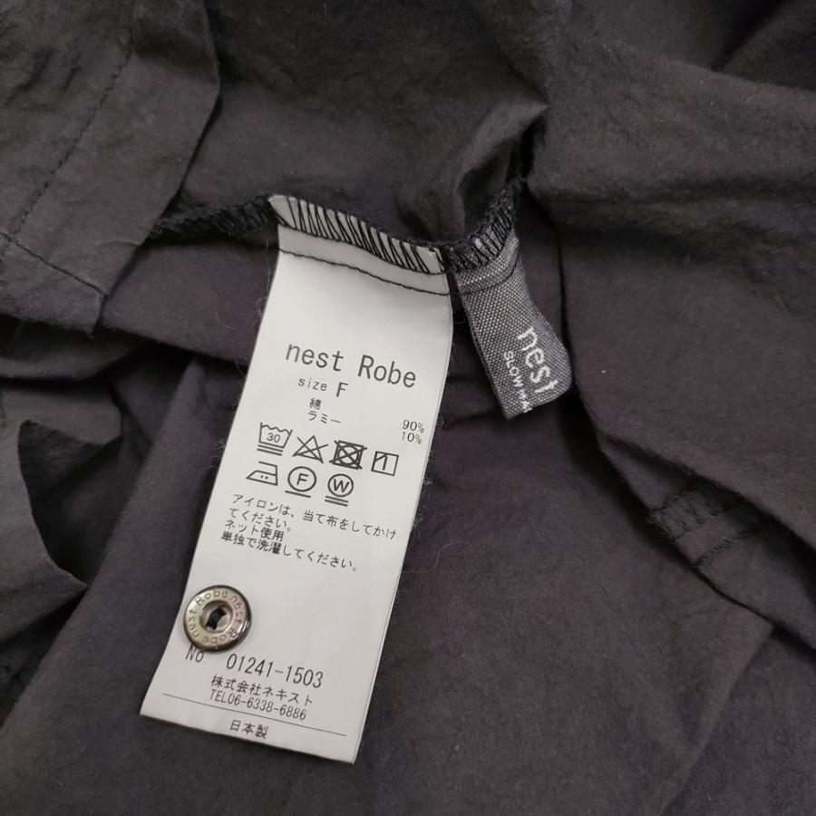 nest Robe コンパクトカラーギャザーワンピース 定価34100円 ワンピース インクブラック ネストローブ 6-0304M 282145_2