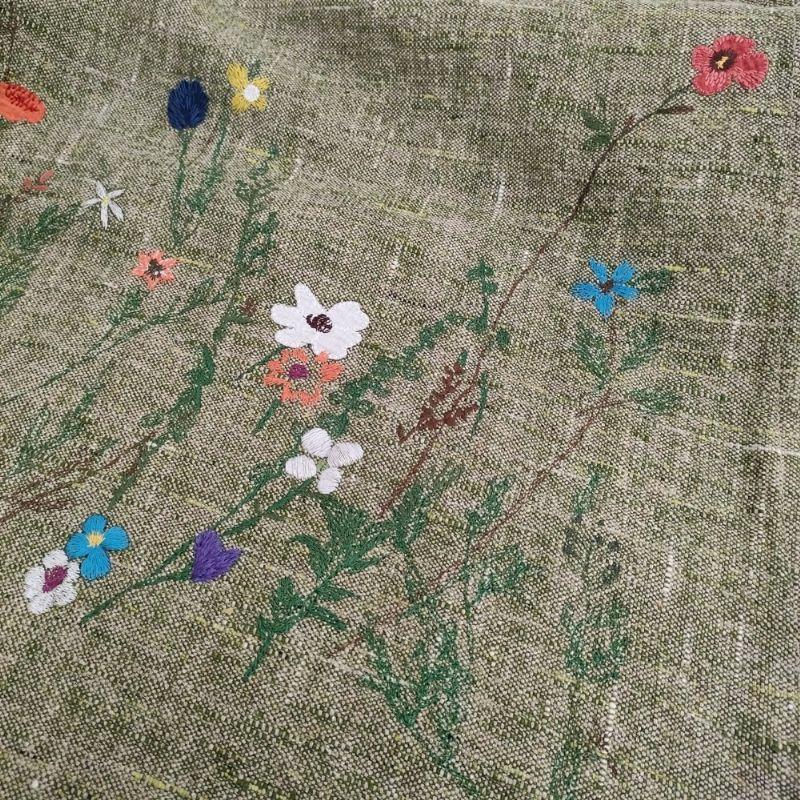45R（フォーティファイブアール） 45R/45rpm 綿麻ツイード 刺繍の