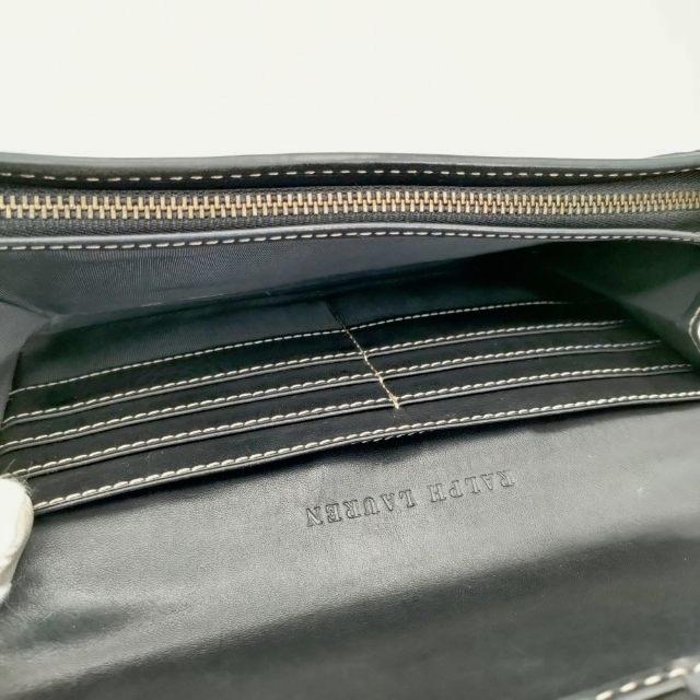 美品　Ralph Lauren 長財布　シルバー925金具 クロコ　最上級 RALPH LAUREN ハラコ ゼブラ ロングウォレット 小銭入れあり 長財布