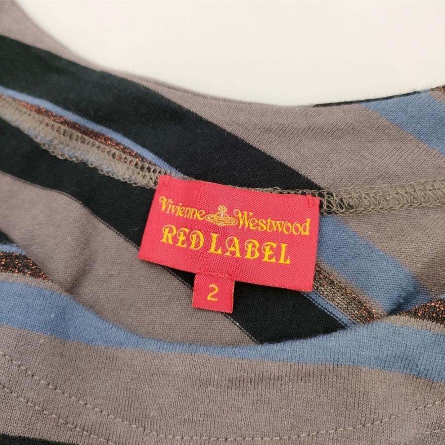 ヴィヴィアンウエストウッド レッドレーベル オーブ ボーダー Tシャツ Vivienne Westwood Red Label 変形 ボーダーTシャツ オーブ刺繍 半袖