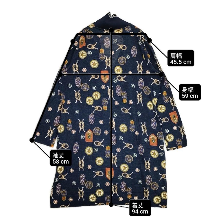レディース 良品 サイズ3 45rpm インディゴ ドットノースリーブロング