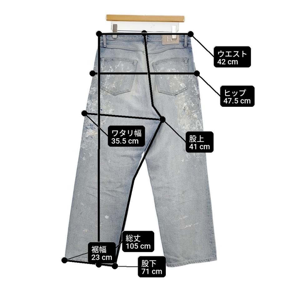 HERILL HL Denim Splash Tuck 4PK 1 ペンキ加工デニムパンツ サイズ3
