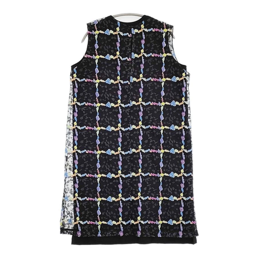 【美品】 ISSEY MIYAKE HaaT ノースリーブワンピース 刺繍　2 ISSEY MIYAKE（イッセイミヤケ） Haat ISSEY MIYAKE 刺繍 チュール