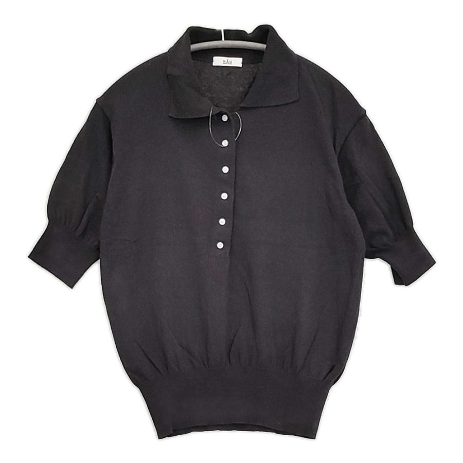 HAU クラスカ　ブラック　ポロシャツ　トップス　新品未使用 HAU ニットポロシャツ CLASKA クラスカ コットン ニット ブラック ハウ