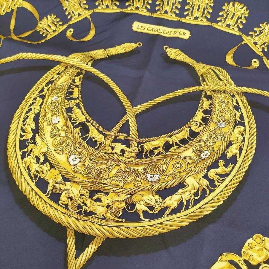 HERMES（エルメス） カレ90 LES CAVALIERS D'OR 黄金の騎士 大判
