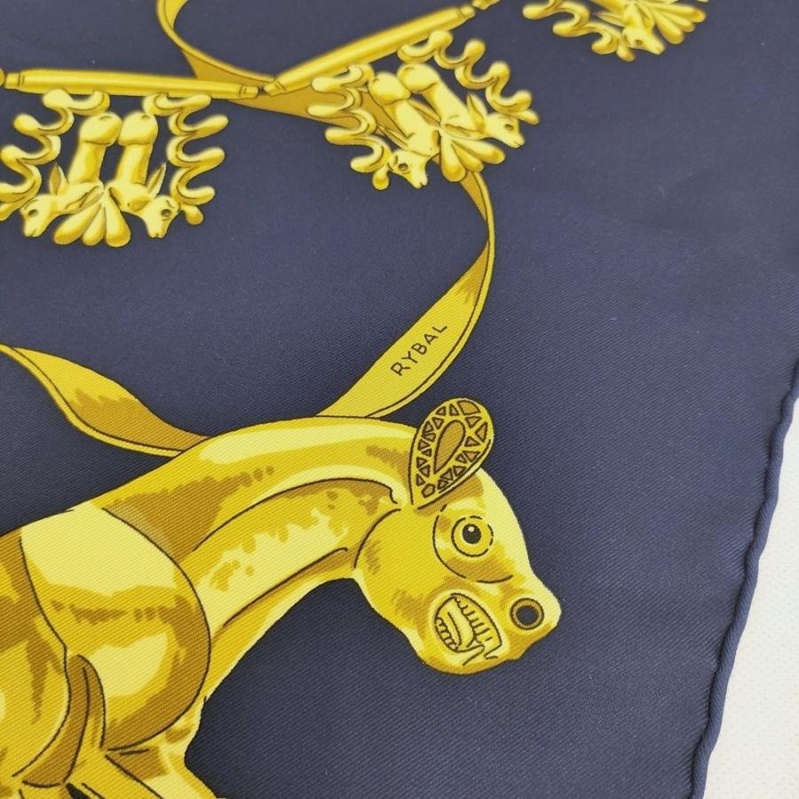 HERMES（エルメス） カレ90 LES CAVALIERS D'OR 黄金の騎士 大判