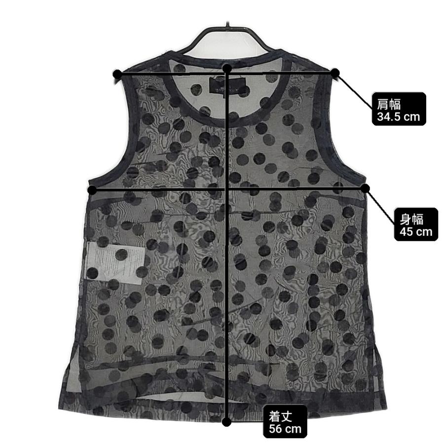 AD2006 tricot COMME des GARÇONS ドットTシャツ tricot COMME des GARCONS シワ加工 ドット ノースリーブ シアー