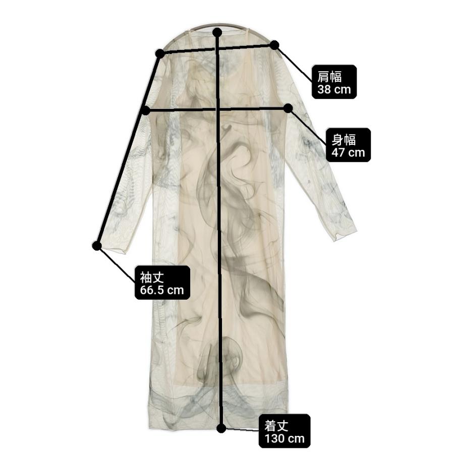Ameri VINTAGE CURL OF SMOKE SHEER DRESS インナーワンピース付