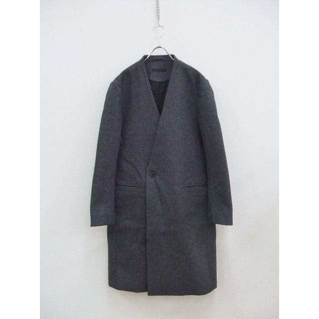 juha ノーカラー サイズ2 チェスターコート チャコールグレー メンズ  