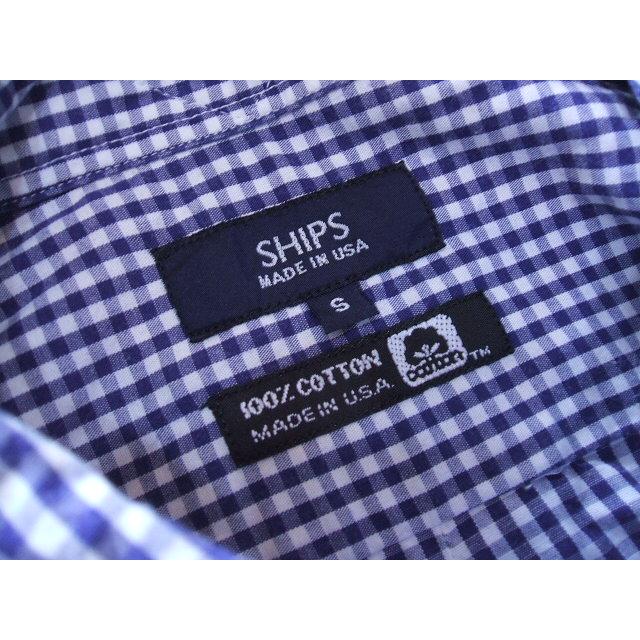 SHIPS ギンガムチェック ボタンダウンシャツ サイズS 長袖シャツ ブルー ホワイト メンズ シップス 2-0802M F87953｜kiitti｜03