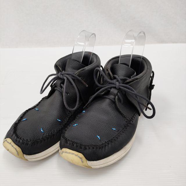 VISVIM FBT レザーモカシンスニーカー ビーズ シューズ ブラック