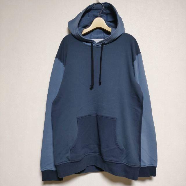 COMME des GARCONS SHIRT パネル切り替え XL パーカー AD2021 ブルー  