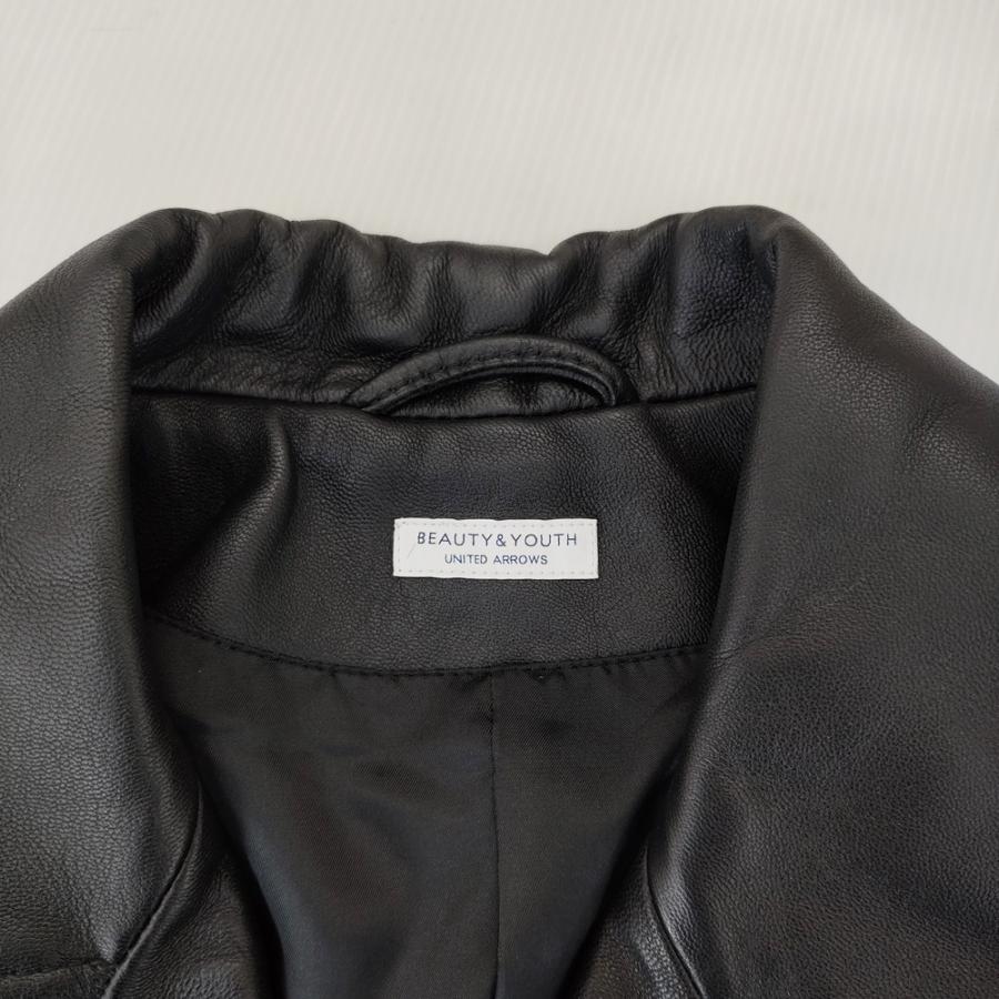 【BEAUTY&YOUTH】ダブルライダースジャケット 羊革 黒 XL 現行タグ BEAUTY＆YOUTH UNITED ARROWS BEAUTY&YOUTH UNITED ARROWS 1225-199