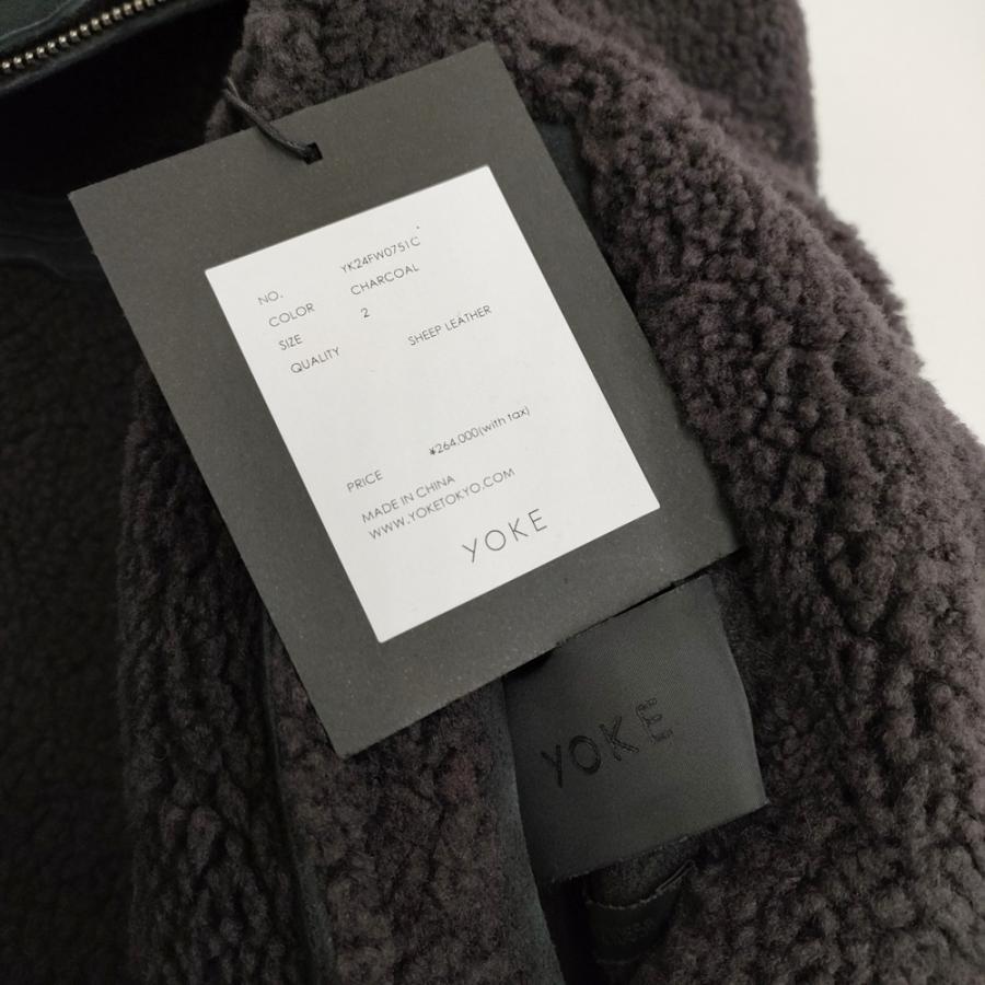 YOKE 新品 24AW REVERSIBLE ＆ DETA CHABLE MOUTON COAT 定価264000円 YK24FW0751C コート チャコールグレー ヨーク 5-1018A F99744の画像