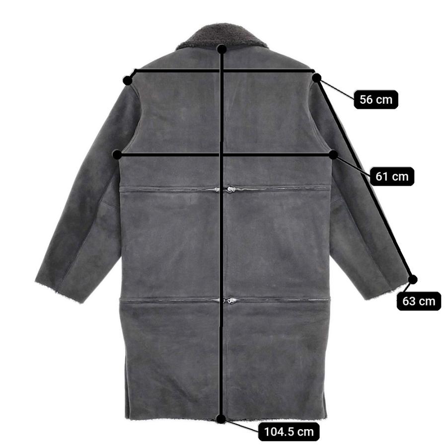 YOKE 新品 24AW REVERSIBLE ＆ DETA CHABLE MOUTON COAT 定価264000円 YK24FW0751C コート チャコールグレー ヨーク 5-1018A F99744の画像