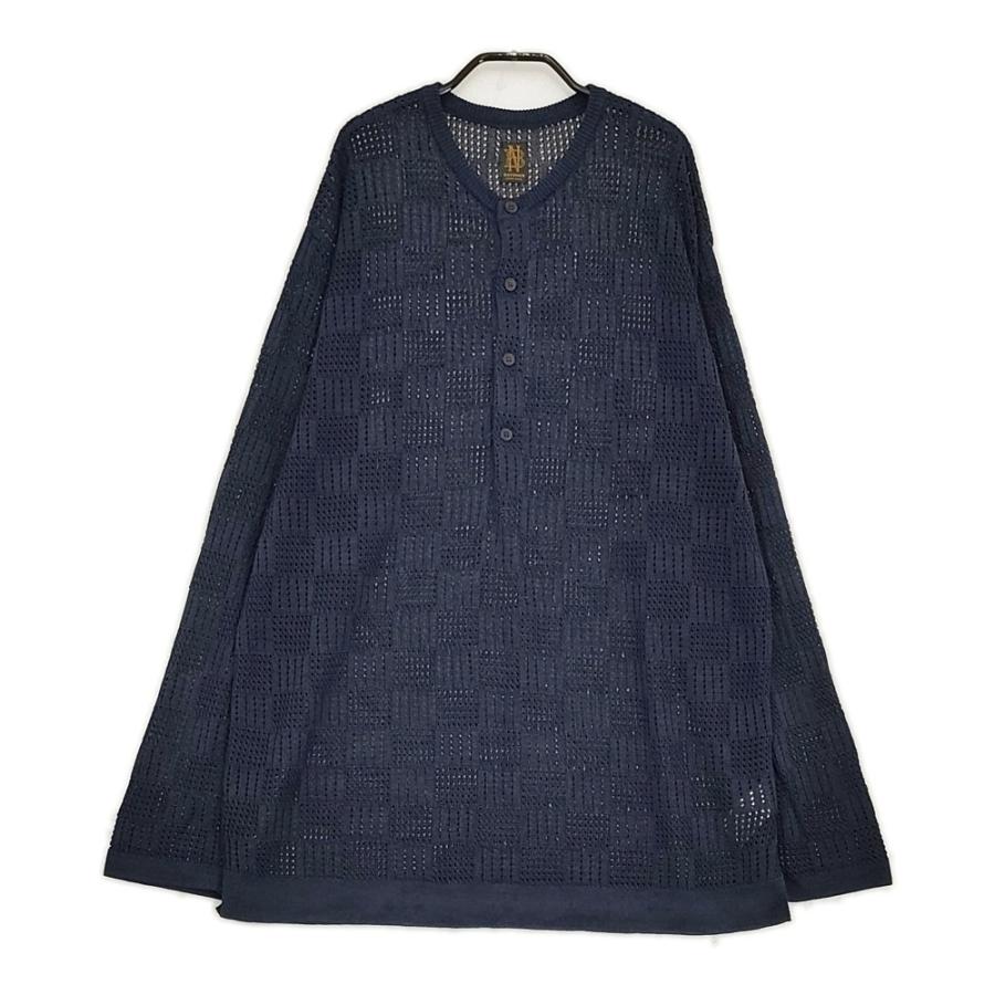 BATONER / ニット・セーター(薄手)/3/--/NVY/BN-24SM-079/ニットポロシャツ BATONER ヘンリーネック ニット ポロシャツ 日本製 BN-24SM-079 サイズ