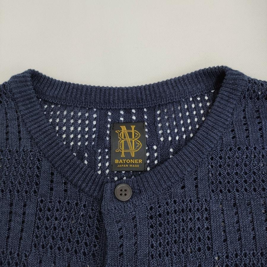 BATONER ヘンリーネック ニット ポロシャツ 日本製 BN-24SM-079 サイズ