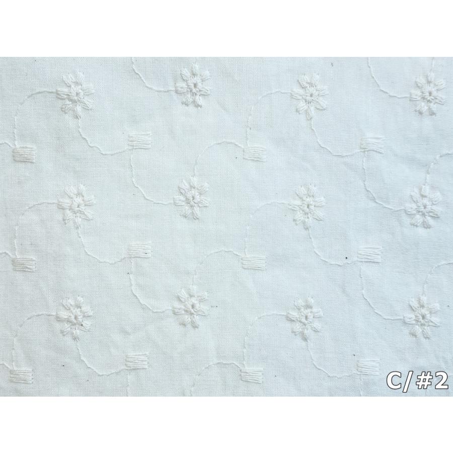 生地 刺繍 エンブロイダリー レース 小花 綿100％ インド : 生地の