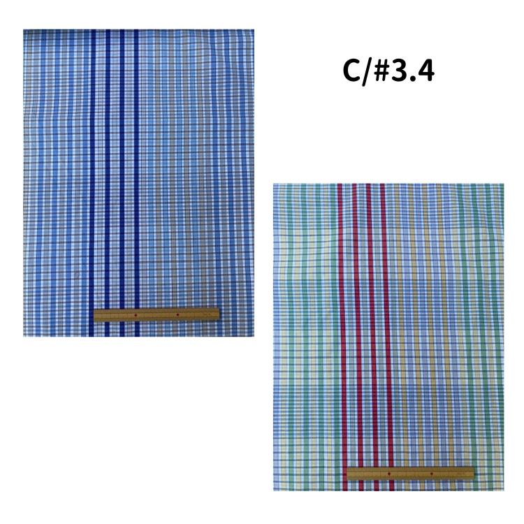 生地 チェック ストライプ マルチカラー コットン ハリ 先染め 平織り