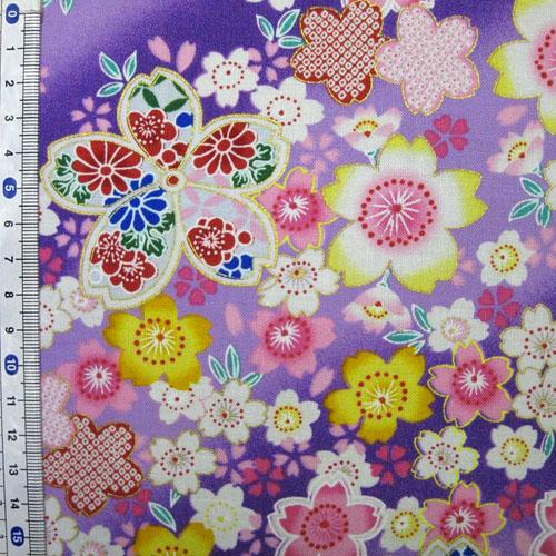 和柄生地 布 桜満開柄(紫) 生地 手芸 綿 1m単位 : 生地net 和柄生地 布 桜満開柄(紫) 生地 手芸 綿 1m単位 : 生地net