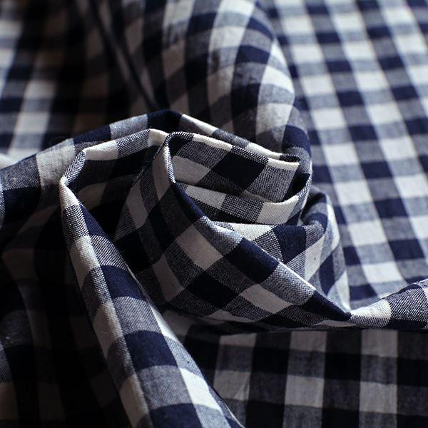 先染め 高密度 綿麻ウェザー ギンガムチェック│リネン コットン