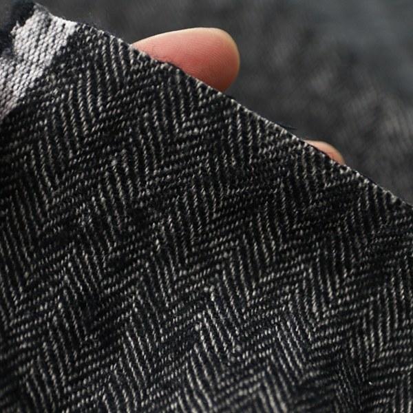 洗いをかけた シェットランドウールリネンヘリンボン nw加工│麻 毛