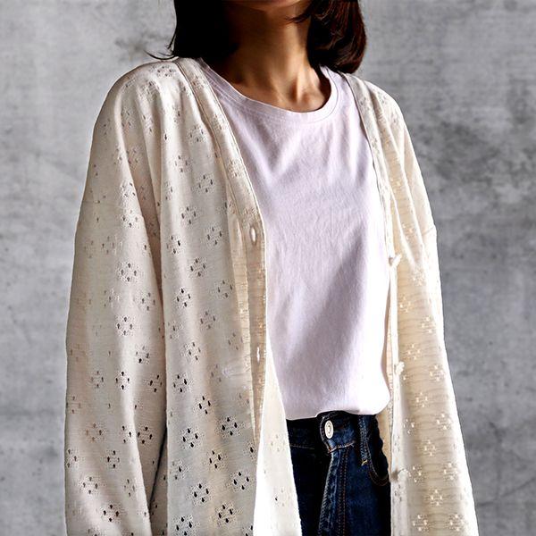 美品✨Drawer カシミヤコットン天竺編みニット　ホワイト Drawer - 美品✨Drawer カシミヤコットン天竺編みニット