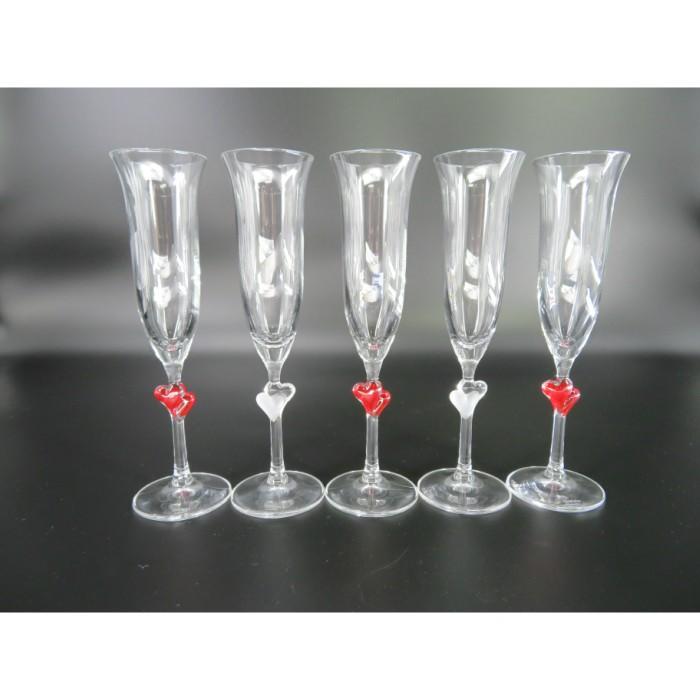シュトルツル アモーレシャンパングラス（160ml）レッド3ホワイト2本 
